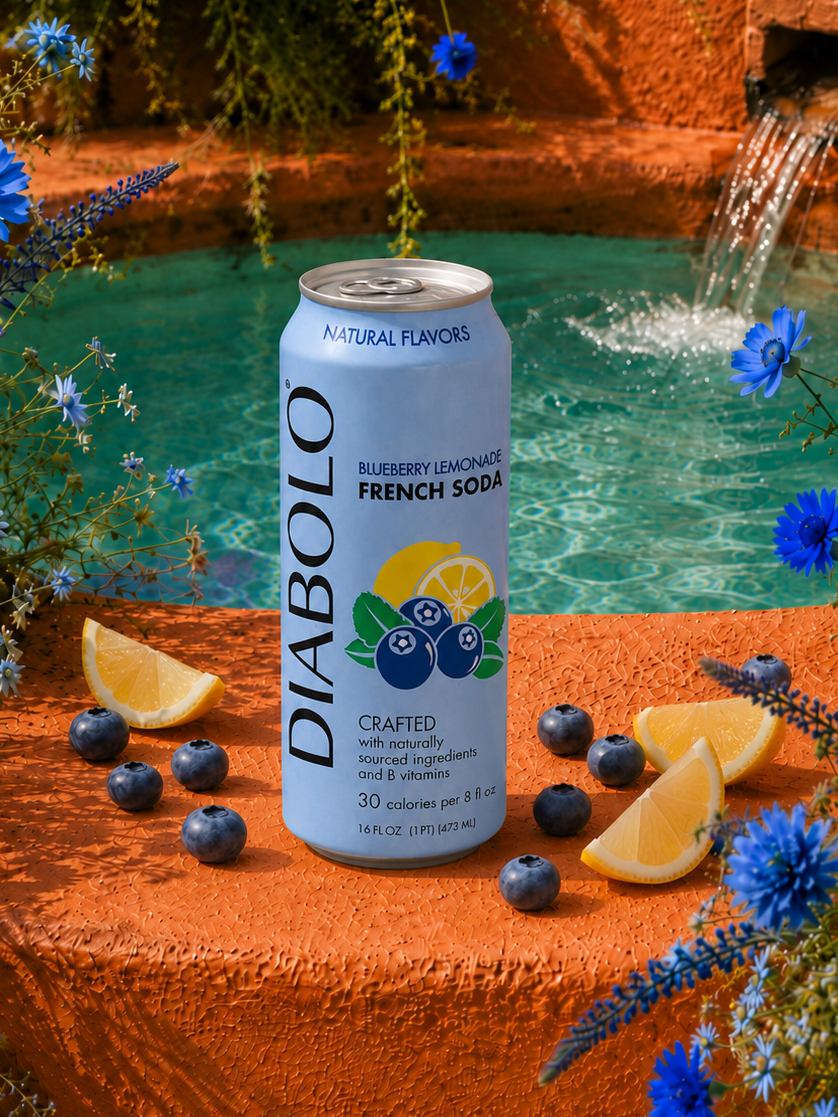 Diabolo French Soda blueberry lemonade can packaging